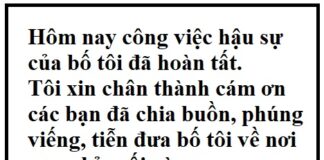 Mẫu lời cảm ơn sau tang lễ
