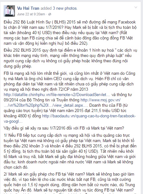 photo Facebook ở Việt Nam có sắp&#8230; phạm pháp?