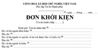 Mẫu Đơn khởi kiện vụ án dân sự