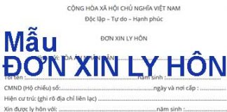 Mẫu đơn xin ly hôn mới nhất