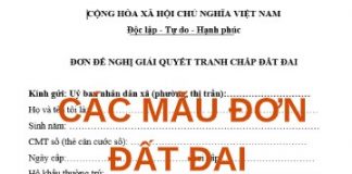 Các mẫu đơn về đất đai