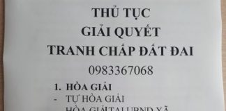 Thủ tục giải quyết tranh chấp đất đai