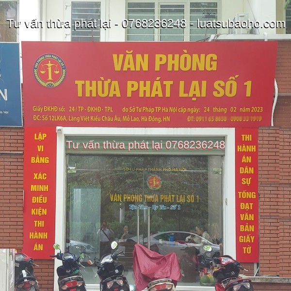 Địa chỉ văn phòng Thừa phát lại quận Hà Đông, Hà Nội Địa chỉ văn phòng Thừa phát lại quận Hà Đông, Hà Nội