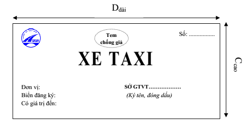 Phù hiệu xe taxi Thông tư 63/2014/TT-BGTVT tổ chức quản lý vận tải hành khách hàng hóa bằng xe ô tô dịch vụ hỗ trợ vận tải